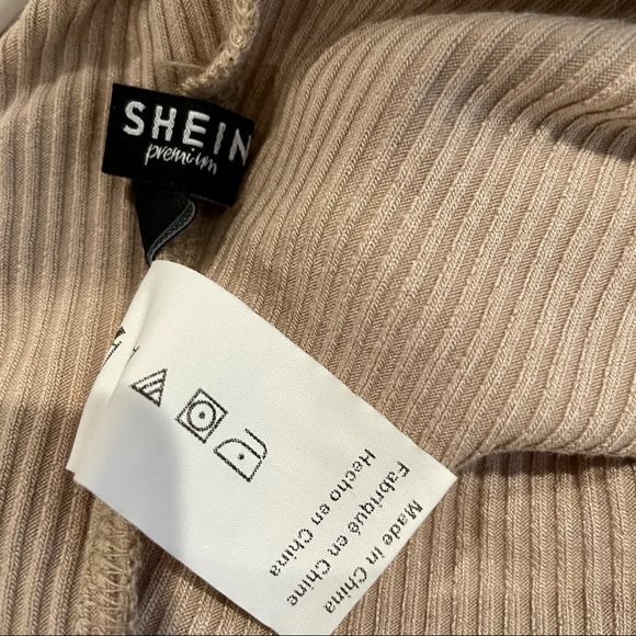 SHEIN Premium Khaki Ribbed Knit Crop Top Small(4) - Picture 12 of 12